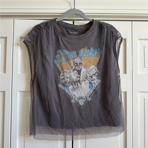 NWT - Pilcro / Anthropologie Elton John Meshed Graphic Tee - XS